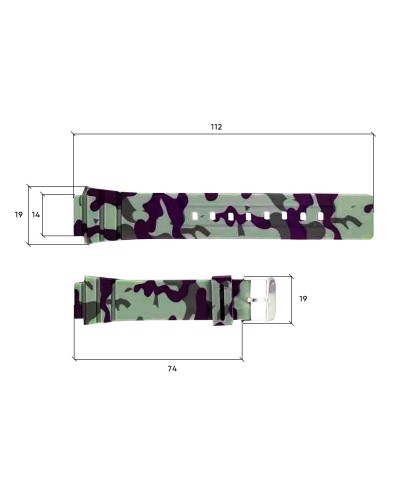Купити Ремінець для годинника Skmei 1715CMGN Camo Green