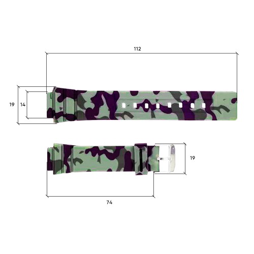 Купить Ремінець для годинника Skmei 1715CMGN Camo Green