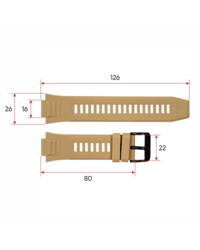 Купить Ремінець для смарт годинника MK66 Khaki