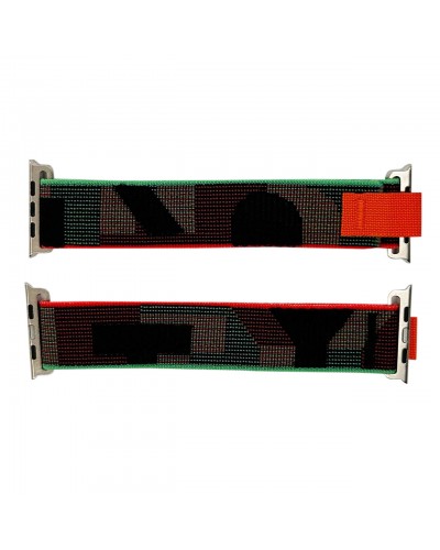 Купити Нейлоновий ремінець 42/44/45/49 мм Black-Green-Red