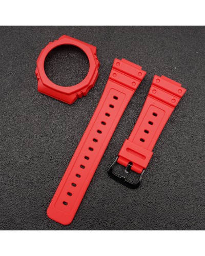 Купить Ремінець + безель (рант) для Casio G-Shock GA-2100/GA-2110 Red Black