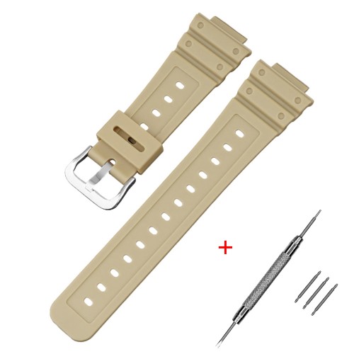 Купити Ремінець для годинника Casio G-Shock GA-2100 Beige SI, бежевий поліуретановий браслет