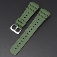 Ремінець для годинника Casio G-Shock GA-2100 Army Green SI, поліуретановий зелений браслет