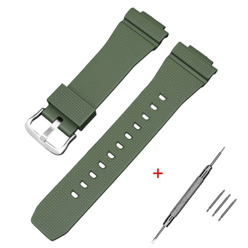 Купити Ремінець Casio G-Shock GM-2100 Army Green SI поліуретановий для GA-2100/2110 зелений