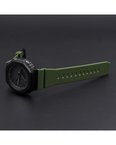 Купить Ремінець для Casio G-Shock GM-2100 GA2100/2110 Army Green Silver