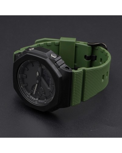 Купить Ремінець для Casio G-Shock GM-2100 GA2100/2110 Army Green Silver