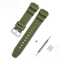 Ремінець для Casio G-Shock AE-1000/1200 Army Green SI поліуретановий зелений 1051-0870