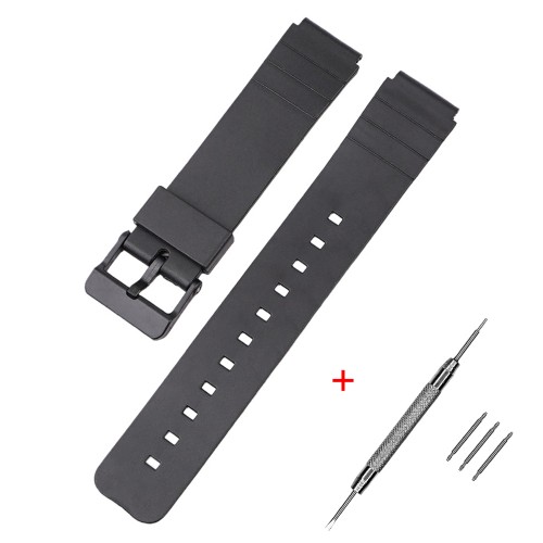 Купити Ремінець для годинника Casio MQ-24 All Black чорний поліуретановий (SKU 1051-0886)