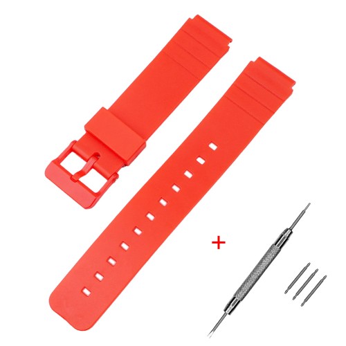 Купити Ремінець для Casio MQ-24 All Red червоний поліуретановий (SKU 1051-0890)