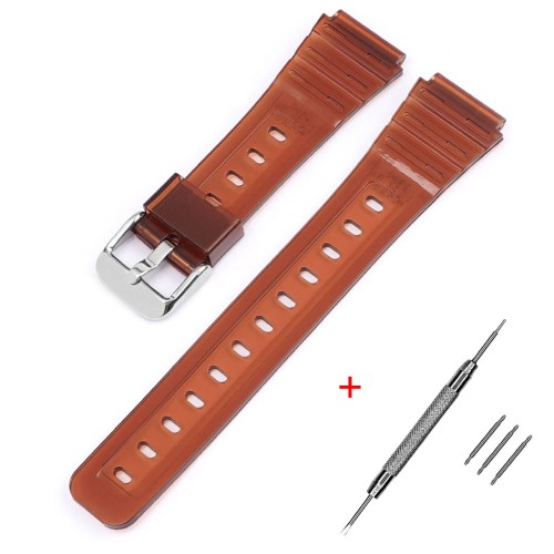Купити Ремінець Casio accessories для F-91W Jelly Brown SI, полімерний коричневий (1051-0928)