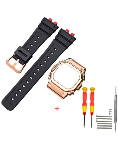 Купить Ремінець + безель (рант) для Casio G-Shock GMW-B5000 Red-Black RG