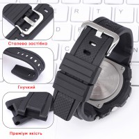 Ремінець для Casio G-Shock GST-W300 Transl SI напівпрозорий полімерний (SKU 1051-0940)