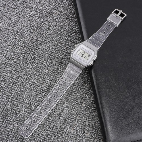 Купить Ремінець для Casio G-Shock F-84/94/105, F-91W, AE1300 Jelly Transparent Silver