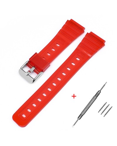 Купить Ремінець для Casio F-91W Jelly Red SI