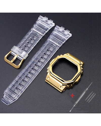 Купить Ремінець + безель (рант) для Casio G-Shock GMW-B5000 Transp GD