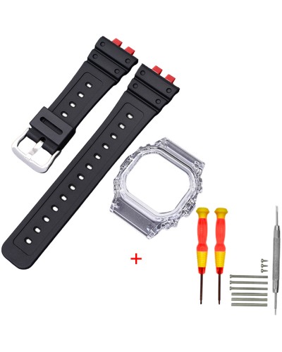 Купити Ремінець + безель (рант) для Casio G-Shock GMW-B5000 Red-Black Transp SI