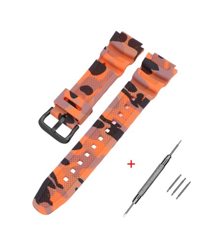 Купить Ремінець для Casio G-Shock AQ-S800/AE-1200 Camo Orange BK