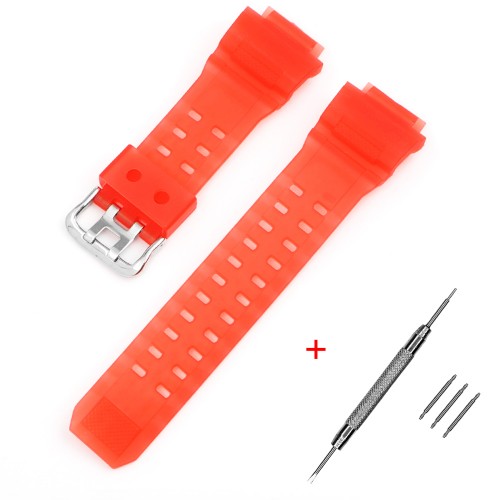Купити Ремінець для Casio G-Shock GW-9400 Transl Light-Red SI полімерний напівпрозорий
