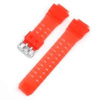 Ремінець для Casio G-Shock GW-9400 Transl Light-Red SI полімерний напівпрозорий