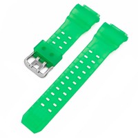 Ремінець для Casio G-Shock GW-9400 Transl Green SI, напівпрозорий зелений полімерний браслет 21.1 см