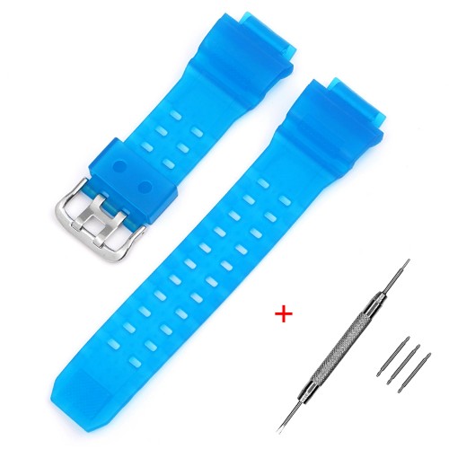 Купити Ремінець Casio accessories для G-Shock GW-9400 Transl Light-Blue SI, полімерний напівпрозорий синій
