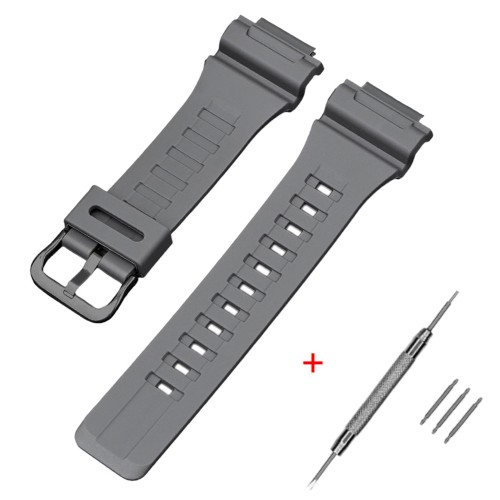 Купити Ремінець для Casio AE-1000W Gray BK сірий поліуретановий (1051-1030) для годинників Casio accessories