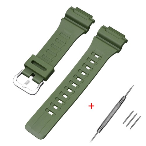 Купити Ремінець для Casio AE-1000W Army Green SI поліуретановий зелений (1051-1019)