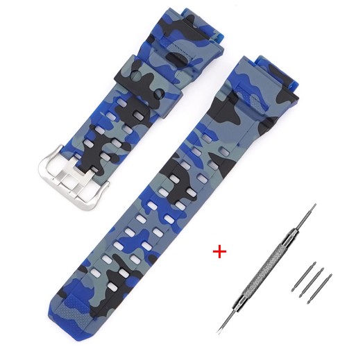 Купити Ремінець для Casio G-Shock GW-9400/9300 Camo Blue SI (1051-1162) синій камуфляж полімерний