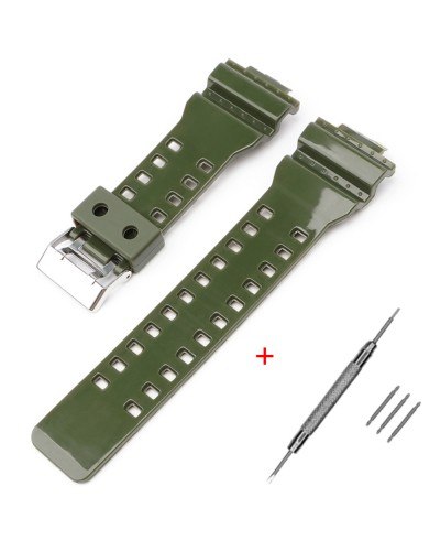 Купити Ремінець для Casio G-Shock GA-100/110 Army Green-Glossy SI