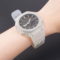 Ремінець для Casio G-Shock GA-2100/2110 Transl SI напівпрозорий полімерний