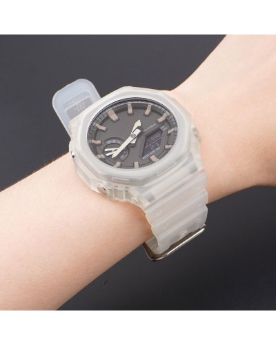 Купити Ремінець для Casio G-Shock GA-2100/2110 Translucent Silver