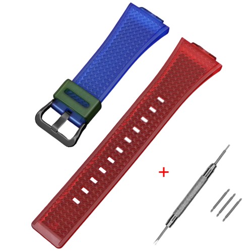 Купити Ремінець Casio accessories для G-Shock GA-100/110 Transl-Red-Blue BK напівпрозорий полімерний