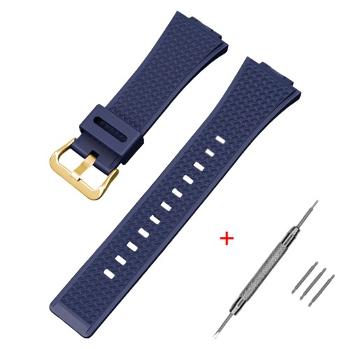 Купити Ремінець для годинника Casio G-Shock GA-100/110 Dark Blue GD полімерний темно-синій