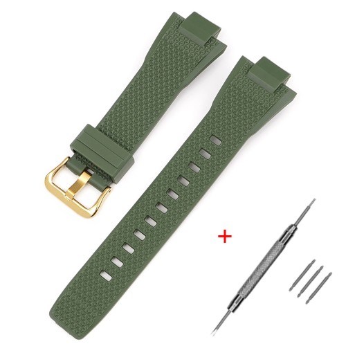 Купити Ремінець для Casio G-Shock GST-B400 Army Green GD полімерний зелений (SKU: 1051-1138)