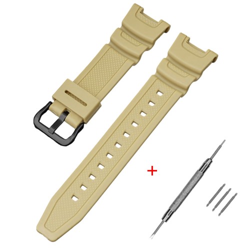 Купити Ремінець для годинника Casio SGW-100 Beige BK бежевий полімерний 20.6 см