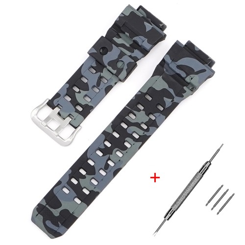 Купити Ремінець для годинника Casio G-Shock GW-9400/9300 Camo Black SI, полімерний чорний камуфляж