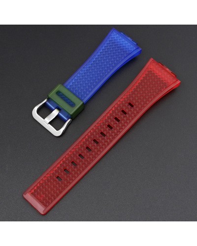 Купить Ремінець для Casio G-Shock GA-100/110 Transl-Red-Blue SI