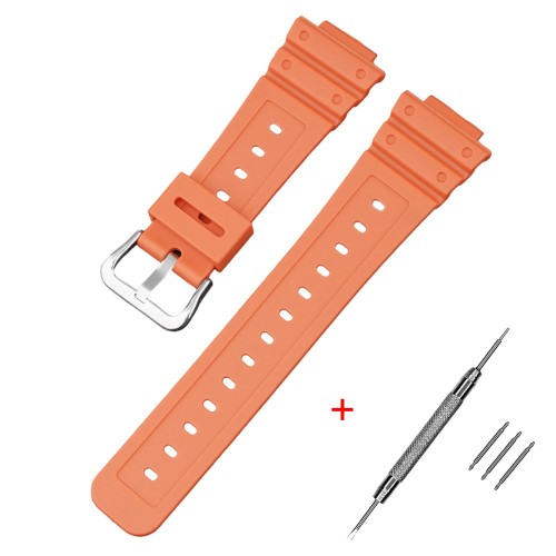 Купити Полімерний ремінець для Casio G-Shock GA-2100/2110 Orange SI помаранчевий 20.2 см