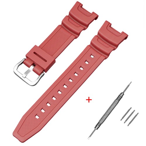Купити Ремінець для Casio SGW-100 Red SI червоний полімерний, довжина 20.6 см (1051-1054)