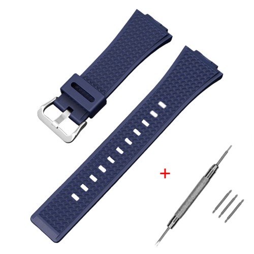 Купити Ремінець для годинника Casio G-Shock GA-100/110 Dark Blue SI полімерний темно-синій