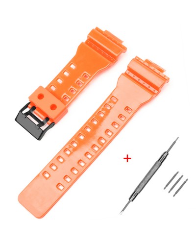 Купить Ремінець для Casio G-Shock GA-100/110/120 Orange-Glossy BK