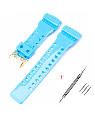Купить Ремінець для Casio G-Shock GA-100/110/120 Light Blue-Glossy GD