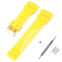 Ремінець для годинника Casio G-Shock GA-100/110/120 Yellow-Glossy GD жовтий полімерний