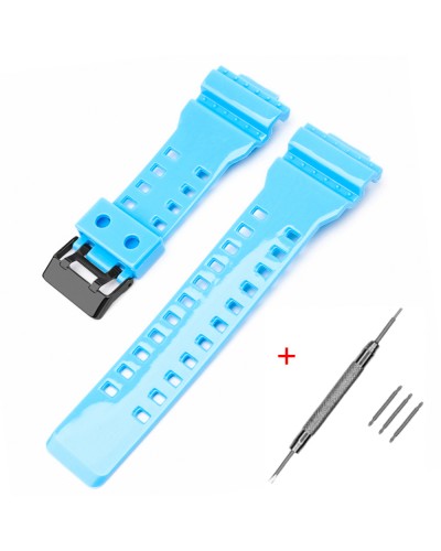 Купить Ремінець для Casio G-Shock GA-100/110/120 Light Blue-Glossy BK