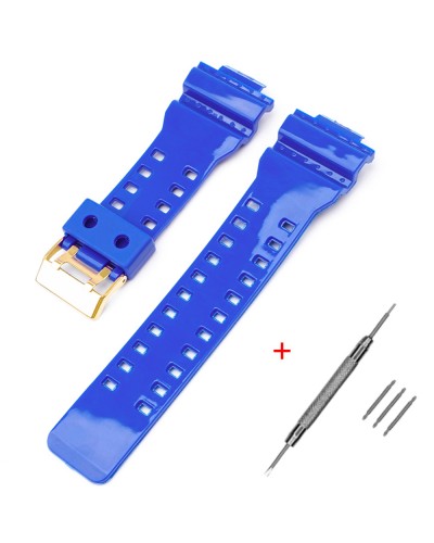 Купить Ремінець для Casio G-Shock GA-100/110/120 Blue-Glossy GD