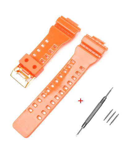 Купить Ремінець для Casio G-Shock GA-100/110/120 Orange-Glossy GD