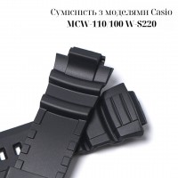 Ремінець для годинника Casio AE-2100 Red BK полімерний червоний (1051-1202)