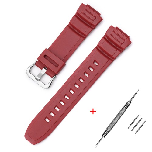 Купити Ремінець для годинника Casio AE-2100 Red SI полімерний червоний (1051-1199)