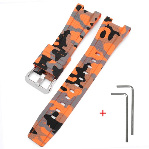 Купити Ремінець для Casio G-Shock GST-W300 Camo Orange SI полімерний помаранчевий камуфляж (1051-0944)