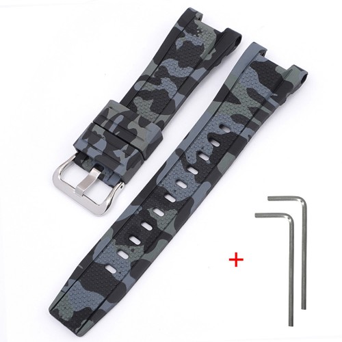 Купити Ремінець для годинника Casio G-Shock GST-W300 Camo Black SI полімерний чорний камуфляж